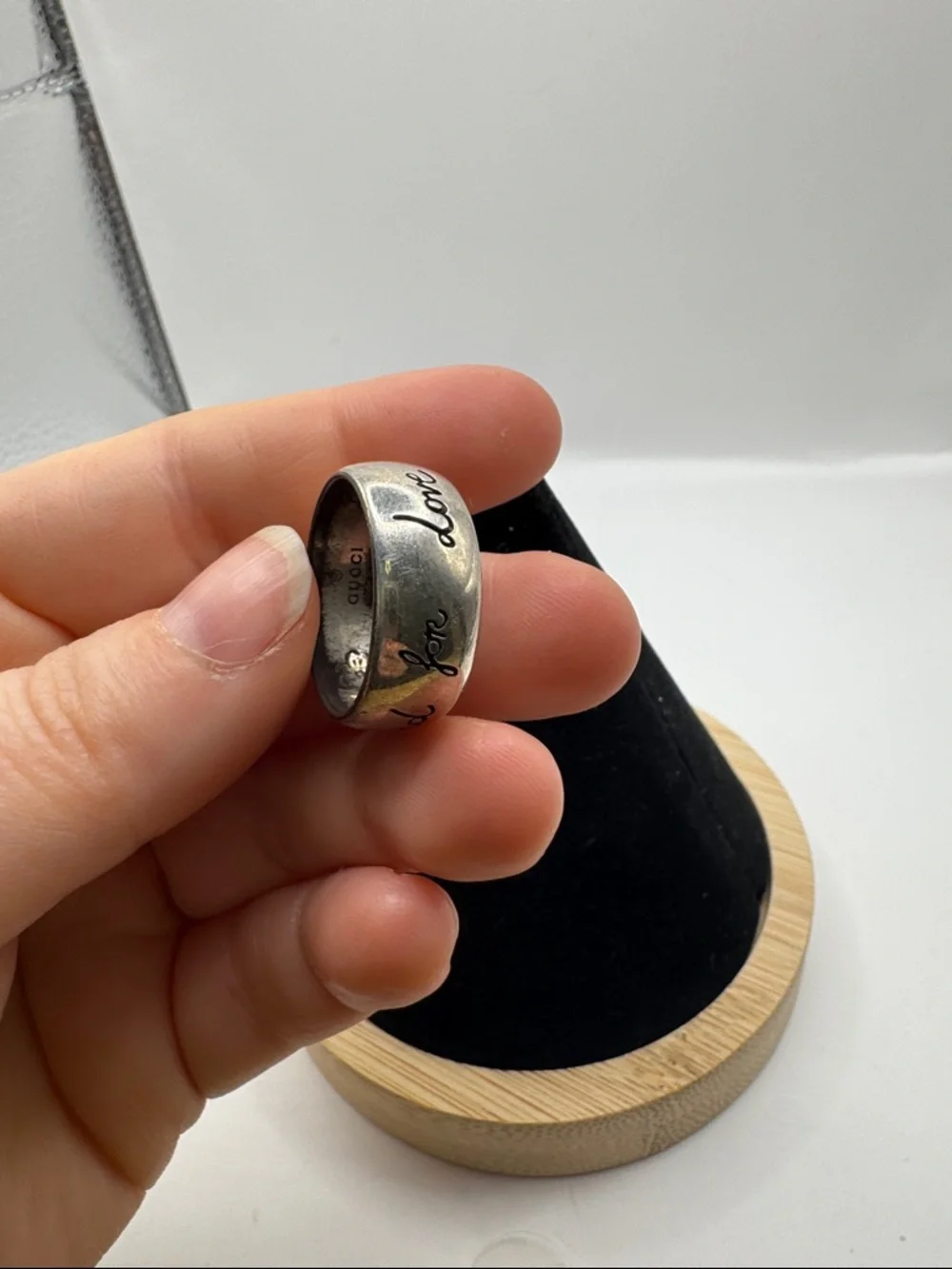 Blind for Love wide band Gucci Sterling Silver Ring